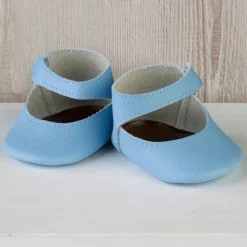 Compléments pour poupée Así 36 à 40 cm - Chaussons bleu clair pour poupée Guille, Koke et Nelly