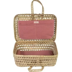 Compléments pour poupée Asi - Así Dreams - Valise en feuilles de palmier avec mousseline rose