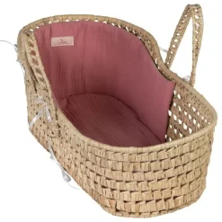 Compléments pour poupée Asi - Así Dreams - Nacelle en feuilles de palmier avec mousseline rose