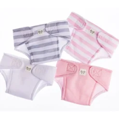 Compléments pour poupée Berenguer Boutique 36 cm - Pack de 4 Couches - Rose