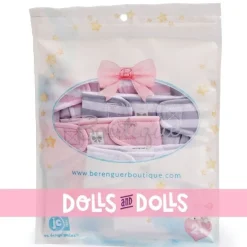Compléments pour poupée Berenguer Boutique 36 cm - Pack de 4 Couches - Rose