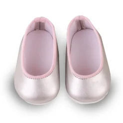 Compléments pour poupée Götz 42-50 cm - Ballerines rose-argenté