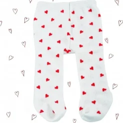 Compléments pour poupée Götz 36-50 cm - Collants blanc cassé avec coeurs