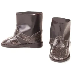 Compléments pour poupée Götz 42-50 cm - Bottes noires à paillettes