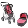 Emotion 2 en 1 landau de poupée 77 cm - Combinaison chaise et nacelle - Bayer Chic 2000 - Corail-Gris