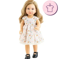 Ensemble de poupée Paola Reina 45 cm - Soy Tú - Audrey - Robe à fleurs orange