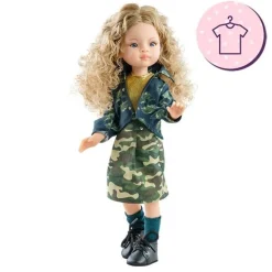 Ensemble pour poupée Paola Reina 32 cm - Las Amigas - Ensemble imprimé militaire Manica