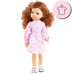 Ensemble pour poupée Paola Reina 32 cm - Las Amigas - Celia - Robe rose avec des cœurs