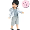 Ensemble pour poupée Paola Reina 21 cm - Las Miniamigas - Adrián - T-shirt et pantalon gris et veste blanche à motifs