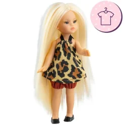 Ensemble pour poupée Paola Reina 21 cm - Las Miniamigas - Nahia - Robe à imprimé animalier