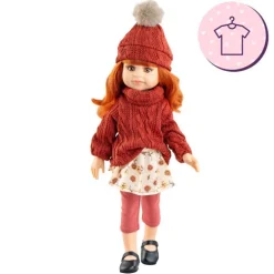 Ensemble pour poupée Paola Reina 32 cm - Las Amigas - Cleo - Robe à fleurs et pull rouge