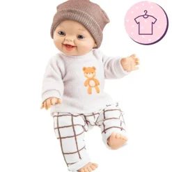 Ensemble pour poupée Paola Reina 34 cm - Gordis - Carlos - T-shirt blanc ourson