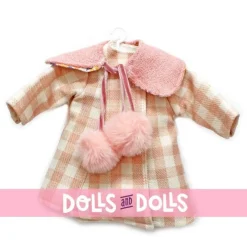 Ensemble pour poupée Paola Reina 32 cm - Las Amigas - Conchi - Robe avec manteau à carreaux rose