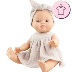 Ensemble pour poupée Paola Reina 34 cm - Gordis - Johana - Robe beige avec nœud