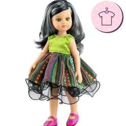 Ensemble pour poupée Paola Reina 32 cm - Las Amigas Funky - Kechu - Robe aux bordures brodées