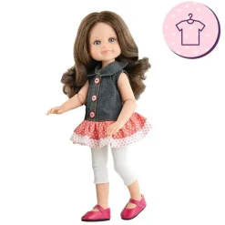Ensemble pour poupée Paola Reina 32 cm - Las Amigas Articulée - Salu - Ensemble denim et pois