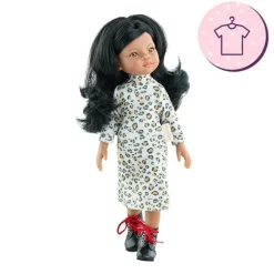 Ensemble pour poupée Paola Reina 32 cm - Las Amigas - Ana María - Robe à imprimé animalier