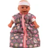 Gigoteuse pour poupées jusqu'à 55 cm - Bayer Chic 2000 - Fuchsia et Gris avec cercles