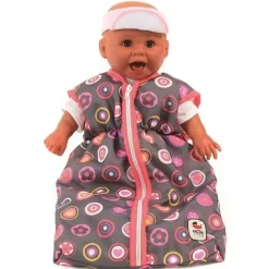 Gigoteuse pour poupées jusqu'à 55 cm - Bayer Chic 2000 - Fuchsia et Gris avec cercles