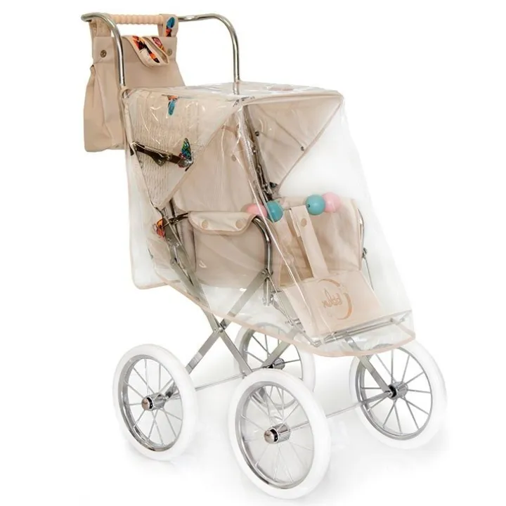 Housse de pluie beige pour poussette de poupée Big Bebelux