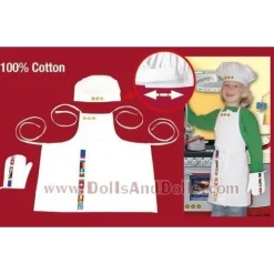 Klein 9014 - Ensemble bistro gastronomique, 3 pièces - Tablier, chapeau et gant