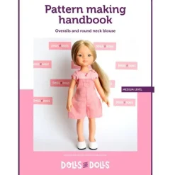 Patron téléchargeable Dolls And Dolls pour poupées Las Amigas - Salopette avec chemisier col rond