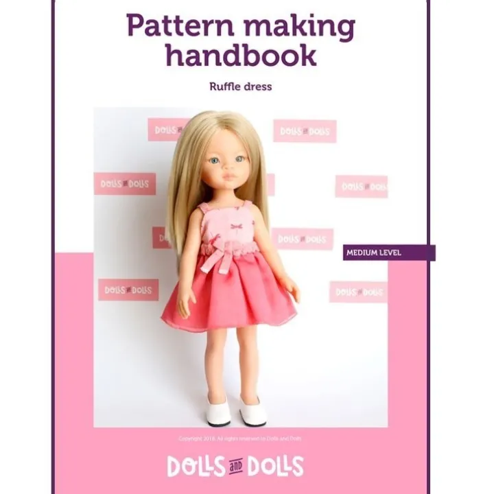 Patron téléchargeable Dolls And Dolls pour poupées Las Amigas - Robe à volants