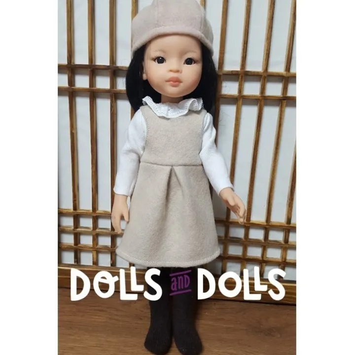 Patron téléchargeable Dolls And Dolls pour poupées Las Amigas - Robe à carreaux avec chemisier