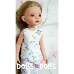 Patron téléchargeable Dolls And Dolls pour poupées Las Amigas - Short avec chemisier
