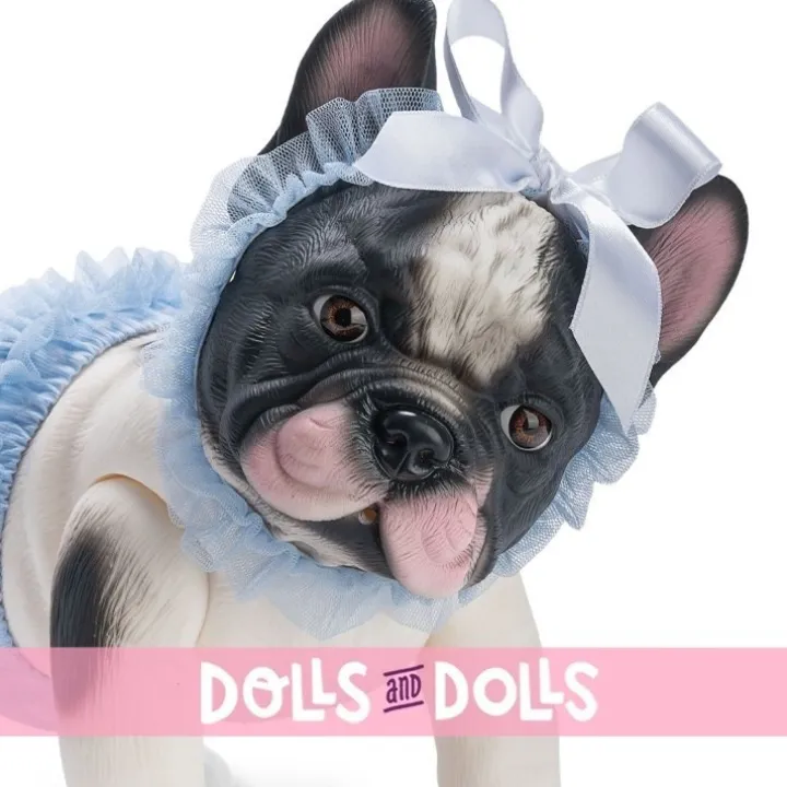 Poupée animal Así 32 cm - Lilly le Bouledogue avec culotte bleue