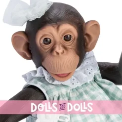 Poupée animal Así 32 cm - Lola le chimpanzé avec une robe verte