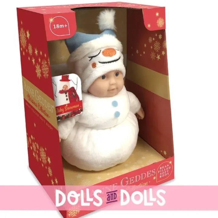 Poupée Anne Geddes 23 cm - Noël - Bébé bonhomme de neige