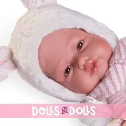 Poupée Antonio Juan 50 cm - BabyDoo Palabritas avec un bonnet à petites oreilles