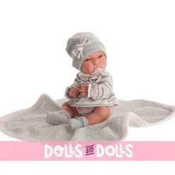 Poupée Antonio Juan 33 cm - Baby Toneta avec couverture grise