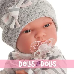 Poupée Antonio Juan 33 cm - Baby Toneta avec couverture grise