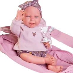 Poupée Antonio Juan 42 cm - Carla, nouveau-né, dans son écharpe de portage