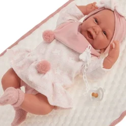 Poupée Antonio Juan 40 cm - Carla avec couverture matelassée