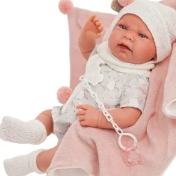 Poupée Antonio Juan 40 cm - Ensemble Léa avec des lapins et couverture