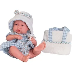 Poupée Antonio Juan 42 cm - Nouveau-né avec sac en peluche