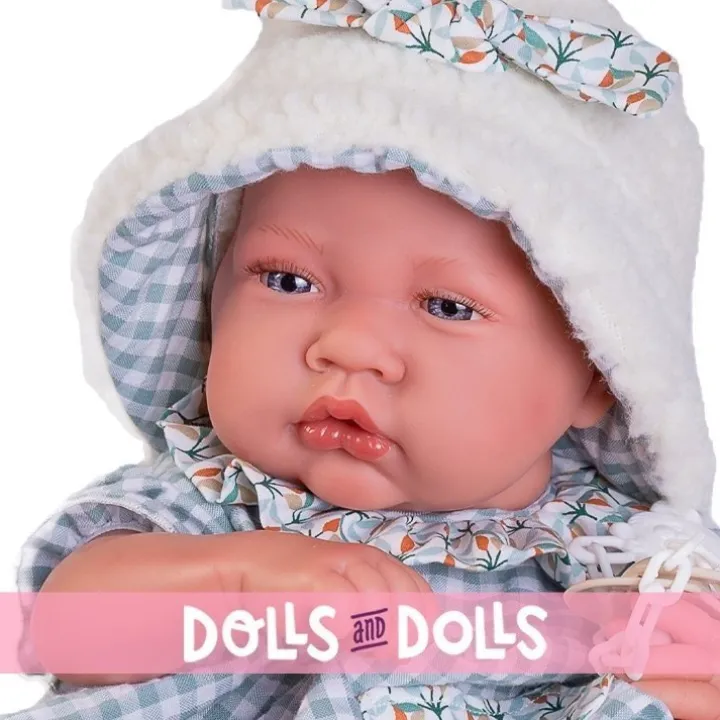 Poupée Antonio Juan 42 cm - Nouveau-né avec sac en peluche