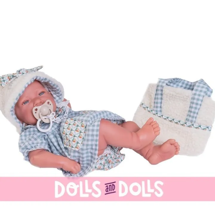 Poupée Antonio Juan 42 cm - Nouveau-né avec sac en peluche
