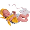 Poupée Antonio Juan 42 cm - Neonato di primavera con una piccola borsa per voi