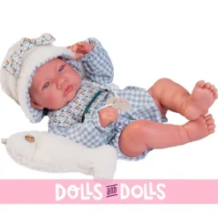 Poupée Antonio Juan 42 cm - Nouveau-né avec poisson en peau de mouton