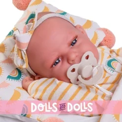 Poupée Antonio Juan 33 cm - Nouveau-né Clara avec sac à soleil