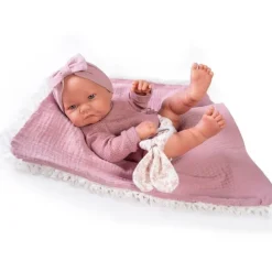 Poupée Antonio Juan 42 cm - Nica nouveau-né avec anneau de dentition et couverture