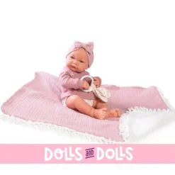 Poupée Antonio Juan 42 cm - Nica nouveau-né avec anneau de dentition et couverture