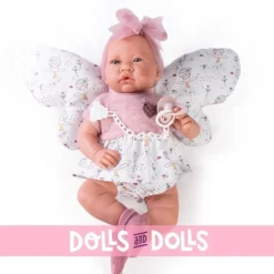 Poupée Antonio Juan 42 cm - Nouveau-né avec coussin papillon