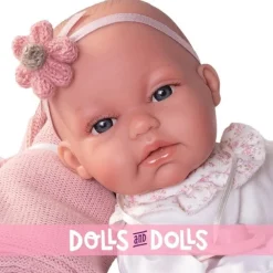 Poupée Antonio Juan 34 cm - Nouveau-né Baby Toneta Posturitas avec couverture