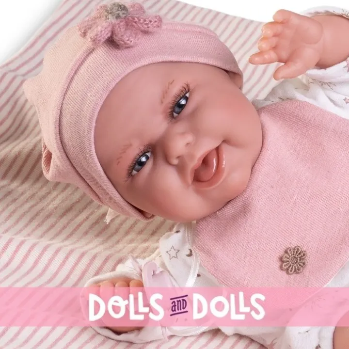 Poupée Antonio Juan 34 cm - Nouveau-né Baby Clara Posturitas avec couverture