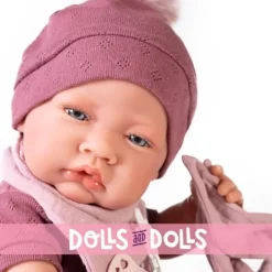 Poupée Antonio Juan 42 cm - Nouveau-né avec dou dou lapin et coussin étoile